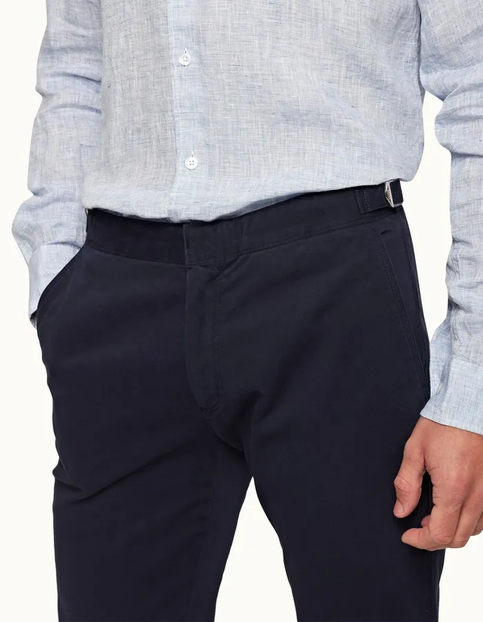 Orlebar Brown Trousers Men Fallon Stretch Dark Navy