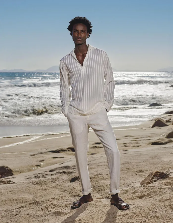 Orlebar Brown Trousers Men Griffon Linen Sandbar