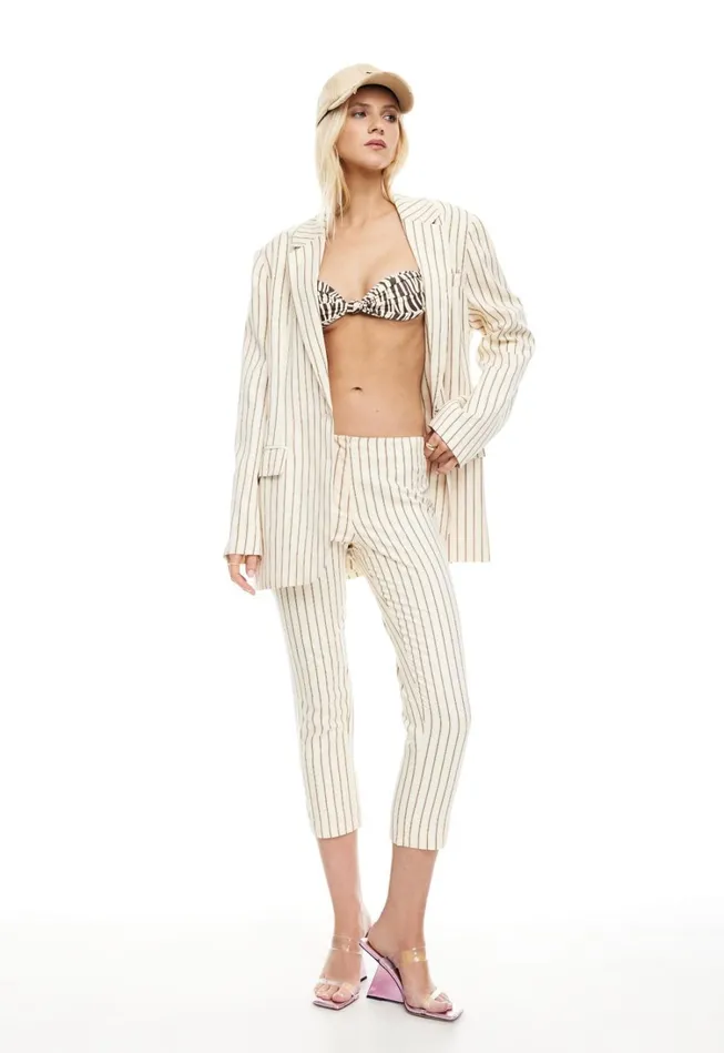 Outerwear Women Lioness Fashion LES DEUX BLAZER Cream Stripe Outerwear Women Lioness Fashion LES DEUX BLAZER Cream Stripe