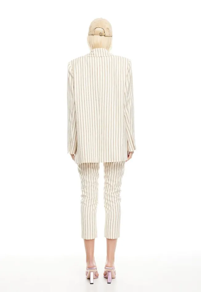 Outerwear Women Lioness Fashion LES DEUX BLAZER Cream Stripe Outerwear Women Lioness Fashion LES DEUX BLAZER Cream Stripe