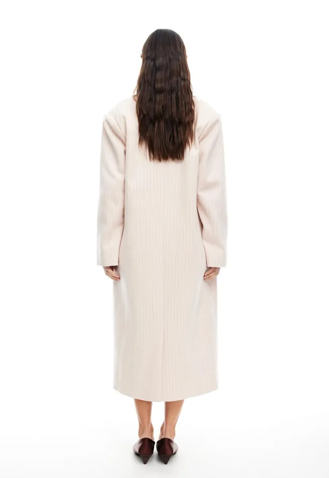 Outerwear Women Lioness Fashion OLSEN COAT Beige Pinstripe Outerwear Women Lioness Fashion OLSEN COAT Beige Pinstripe