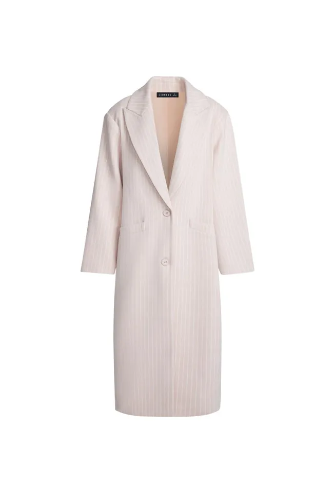Outerwear Women Lioness Fashion OLSEN COAT Beige Pinstripe Outerwear Women Lioness Fashion OLSEN COAT Beige Pinstripe