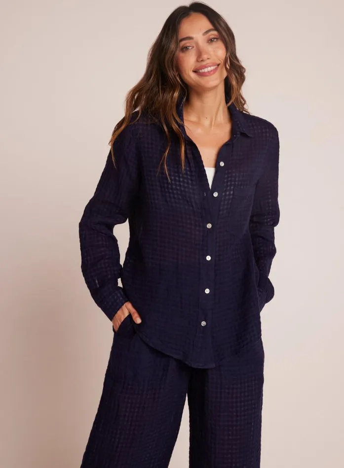 Oversized Pocket Button Down 8211 Tropic Navy Women Bella Dahl Button Down