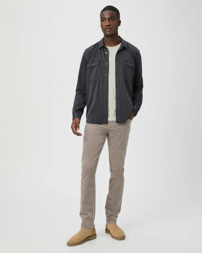 Pants and Joggers Men PAIGE Lennox Slim Pant 8211 Silver Pearl Corduroy