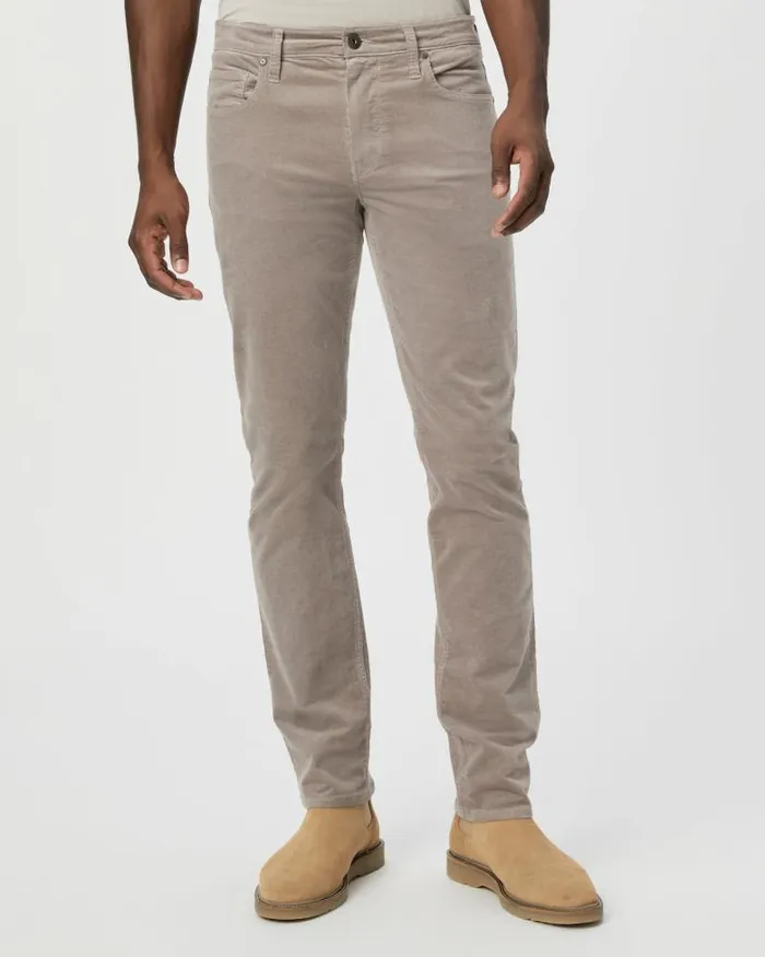 Pants and Joggers Men PAIGE Lennox Slim Pant 8211 Silver Pearl Corduroy Pants and Joggers Men PAIGE Lennox Slim Pant 8211 Silver Pearl Corduroy