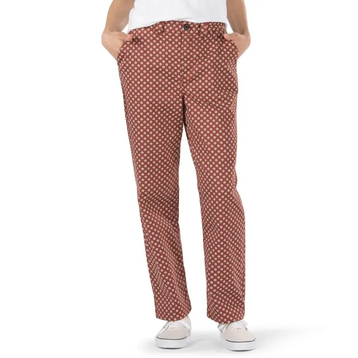 Pants and Leggings Women Vans Authentic Chino Print Pant Henna