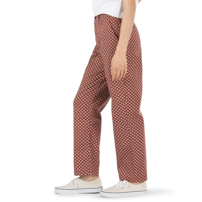 Pants and Leggings Women Vans Authentic Chino Print Pant Henna