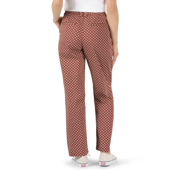 Pants and Leggings Women Vans Authentic Chino Print Pant Henna
