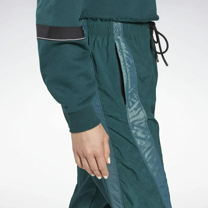 Pants and Sweatpants Womens Reebok Shiny Woven Pants Forest Green