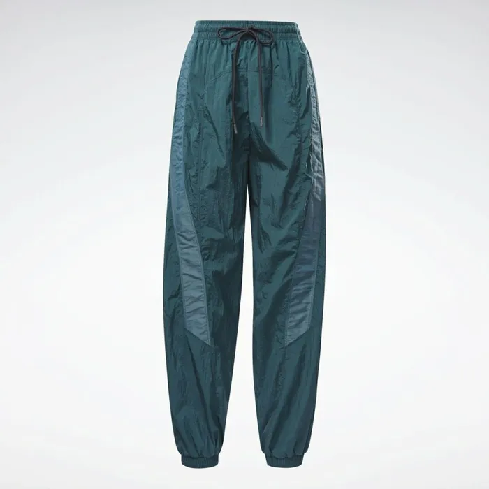 Pants and Sweatpants Womens Reebok Shiny Woven Pants Forest Green