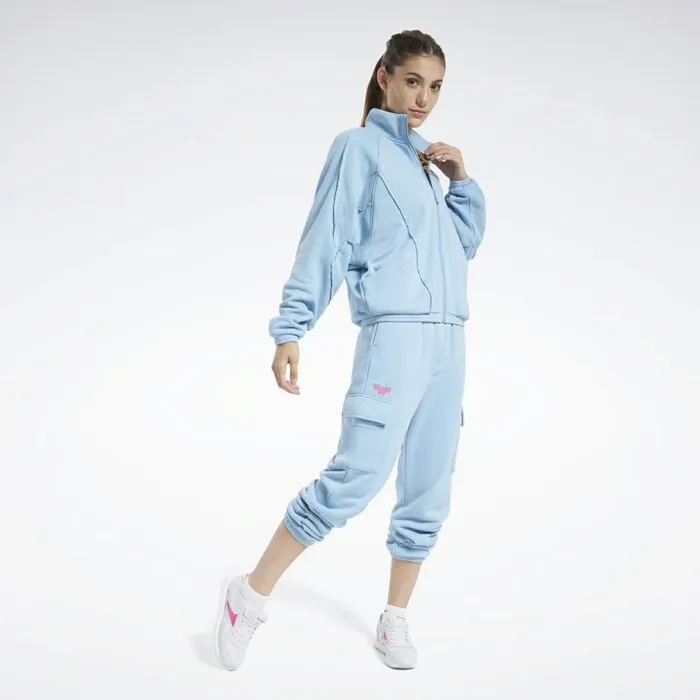Pants and Sweatpants Womens Reebok Washed Denim Track Pants Sheer Blue