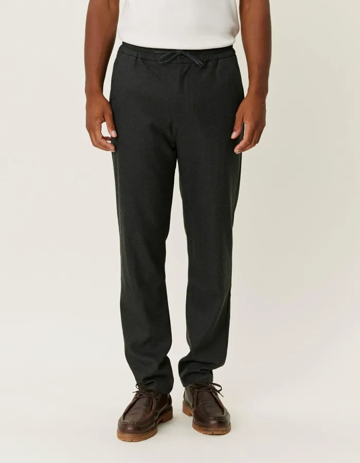 Pants Men Les Deux Como Herringbone Tapered Drawstring Pants 8211 CharcoalGrey Melange
