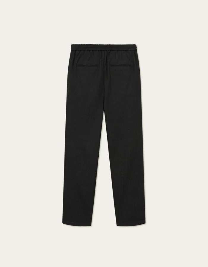 Pants Men Les Deux Como Herringbone Tapered Drawstring Pants 8211 CharcoalGrey Melange