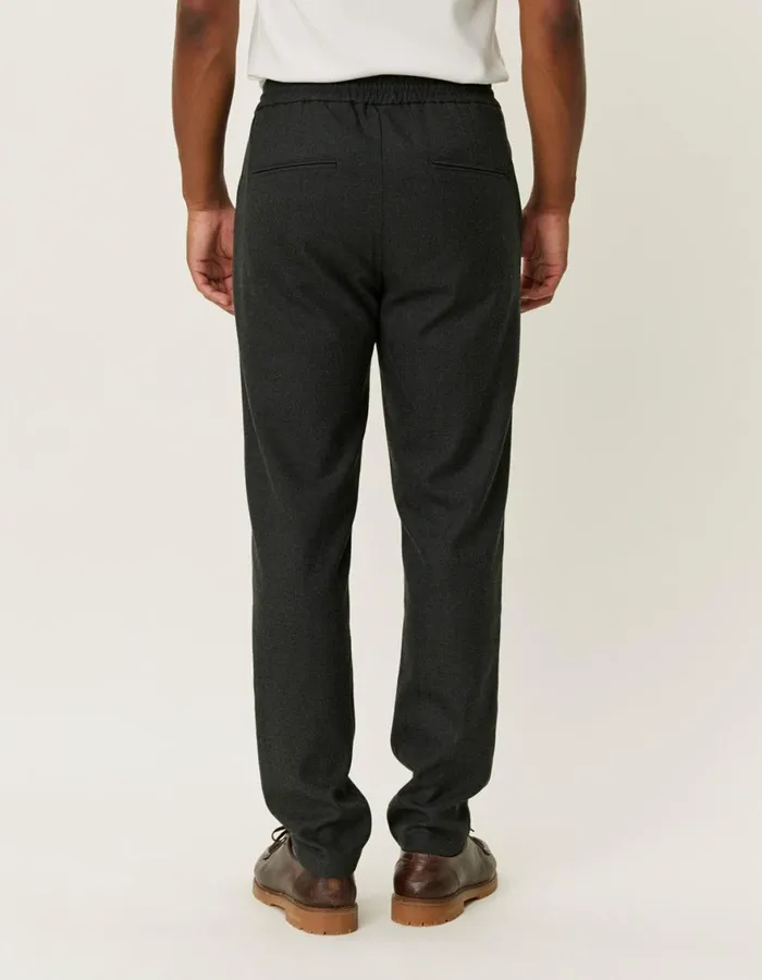 Pants Men Les Deux Como Herringbone Tapered Drawstring Pants 8211 CharcoalGrey Melange