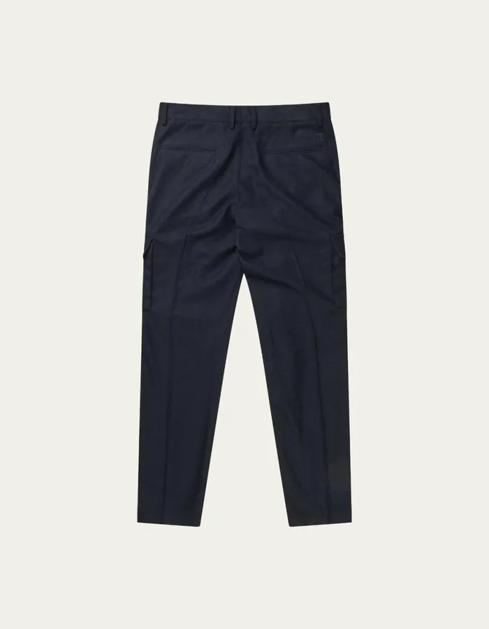 Pants Men Les Deux Como Reg Wool Cargo Suit Pants 8211 Dark Navy Melange