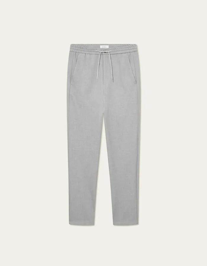 Pants Men Les Deux Como Tapered Drawstring Pants 8211 Seasonal 8211 Light Grey Melange