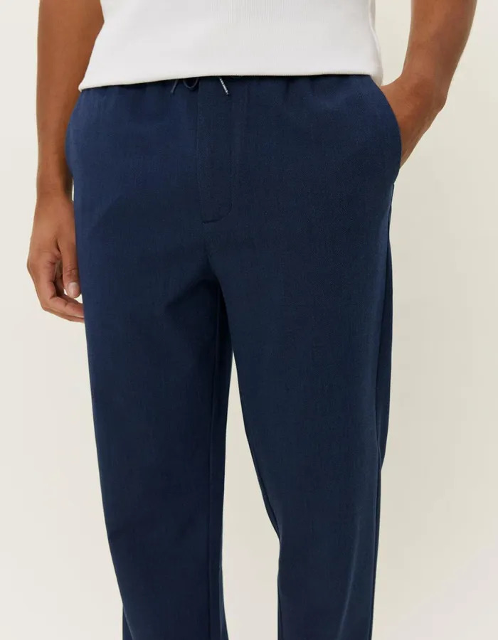 Pants Men Les Deux Como Tapered Textured Drawstring Pants 8211 Dark Navy