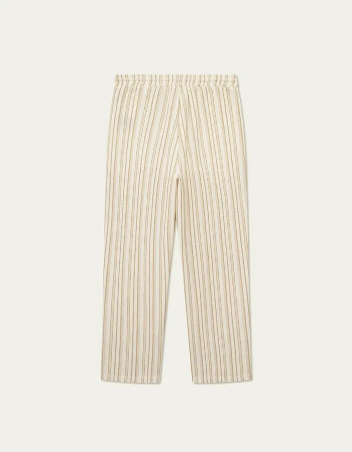 Pants Men Les Deux Houston Stripe Cotton Pants 8211 IvoryLichen Green