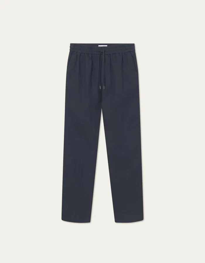 Pants Men Les Deux Patrick Linen Pants 8211 Dark Navy