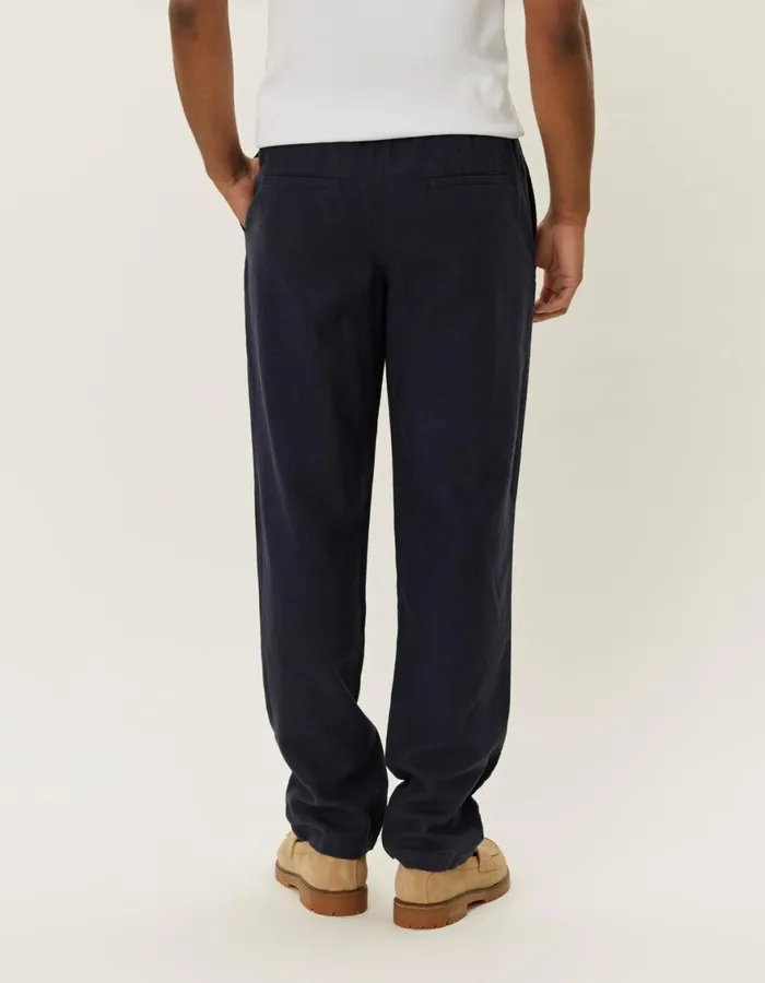 Pants Men Les Deux Patrick Linen Pants 8211 Dark Navy
