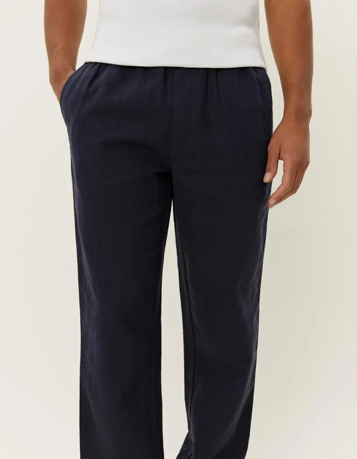 Pants Men Les Deux Patrick Linen Pants 8211 Dark Navy