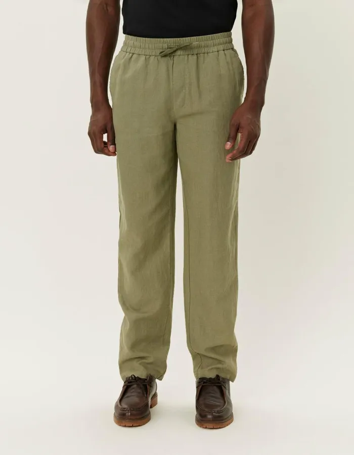 Pants Men Les Deux Patrick Linen Pants 8211 Lichen Green
