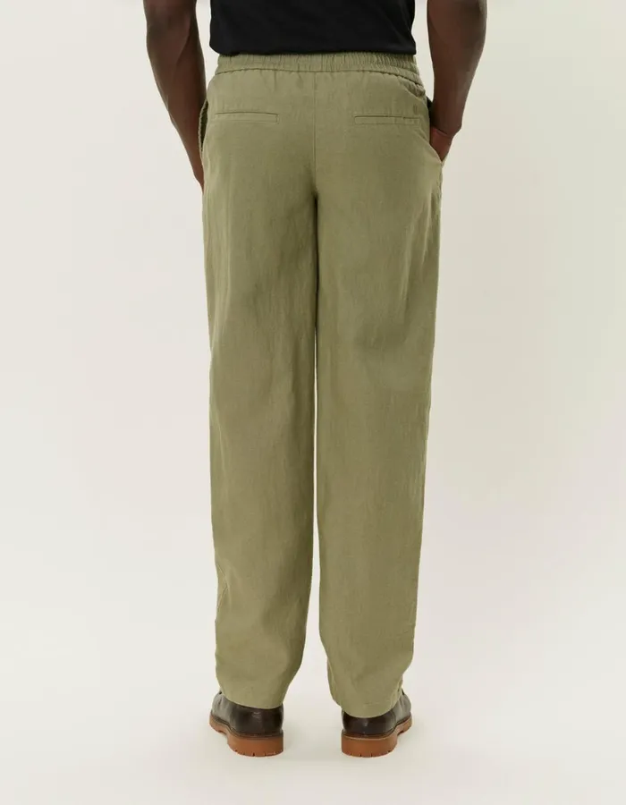 Pants Men Les Deux Patrick Linen Pants 8211 Lichen Green