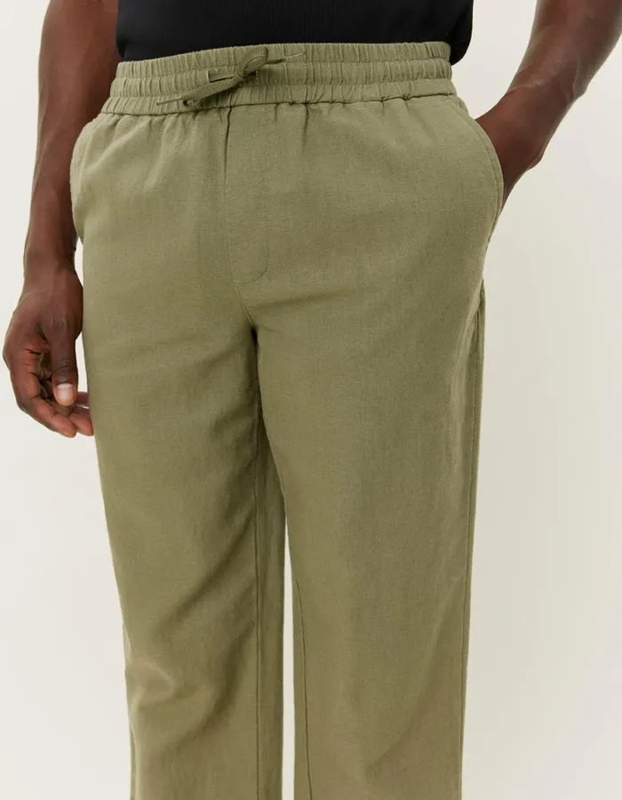 Pants Men Les Deux Patrick Linen Pants 8211 Lichen Green