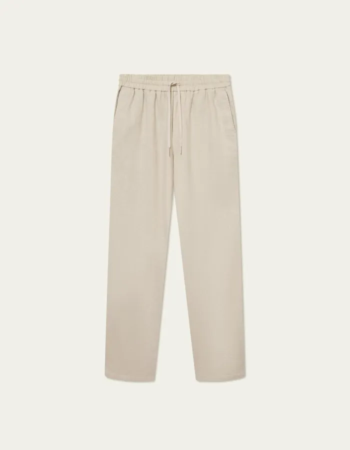 Pants Men Les Deux Patrick Linen Pants 8211 Light Sand