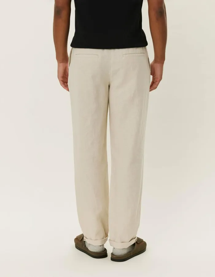 Pants Men Les Deux Patrick Linen Pants 8211 Light Sand