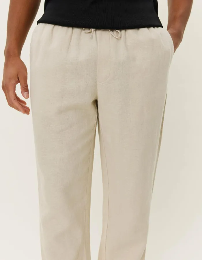 Pants Men Les Deux Patrick Linen Pants 8211 Light Sand