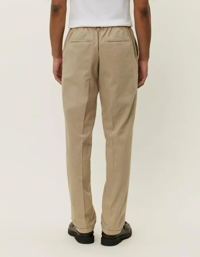 Pants Men Les Deux Pino CottonLinen Pants 8211 Dark Sand