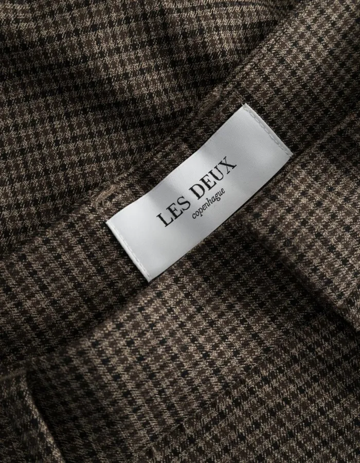 Pants Men Les Deux Reece Check Pleated Suit Pants 20 8211 Warm SandDark Navy Check