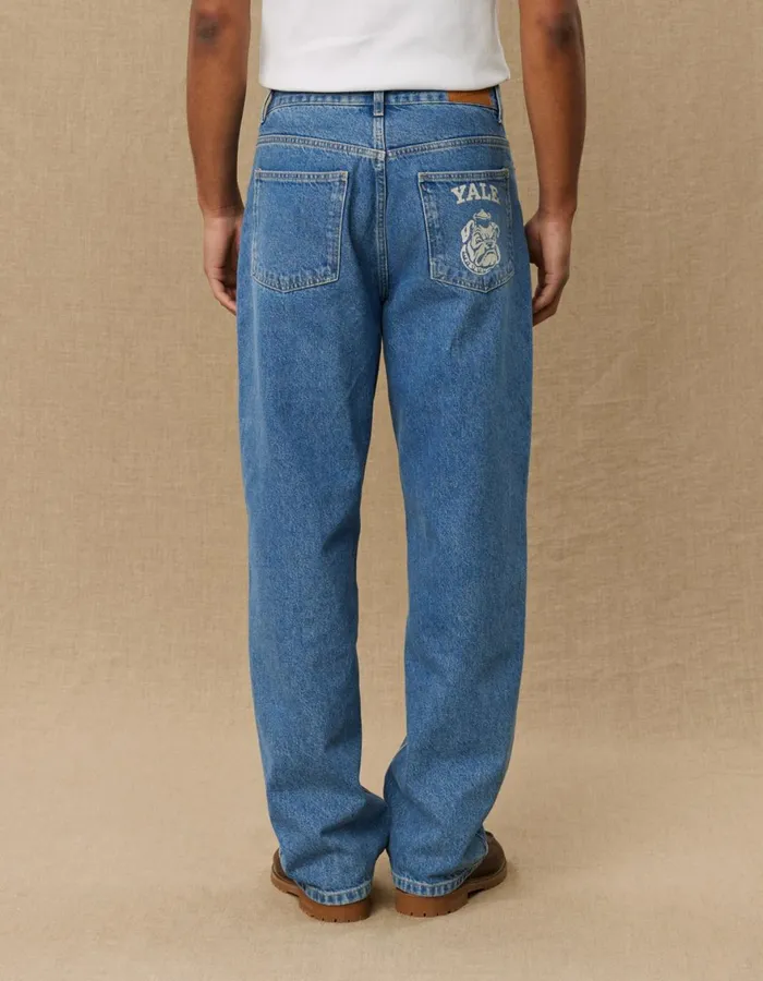 Pants Men Les Deux Roi Yale Bulldog Denim Pants 8211 Medium Indigo Wash