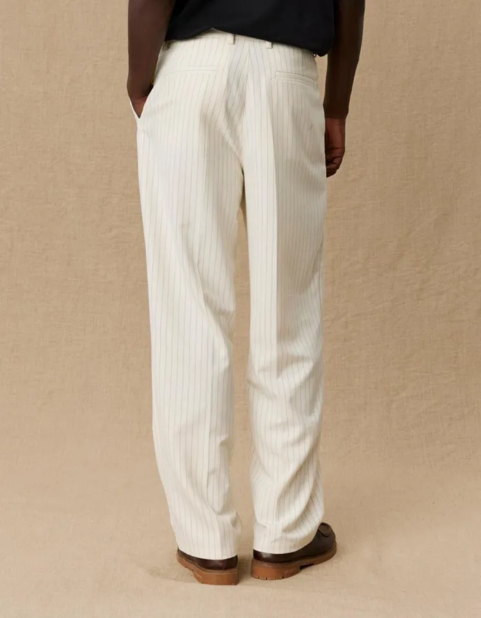 Pants Men Les Deux Yale Pleated Pinstripe Suit Pants 8211 Ivory