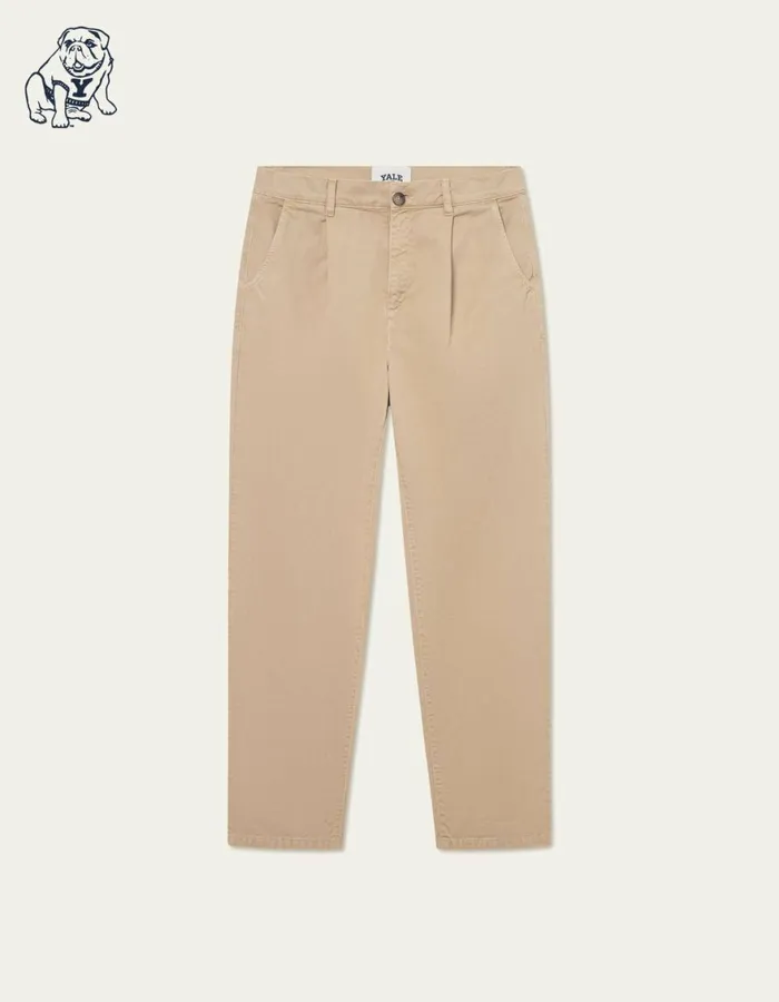 Pants Men Les Deux Yale Wide Pleated Chino Pant 8211 Light Brown Incense