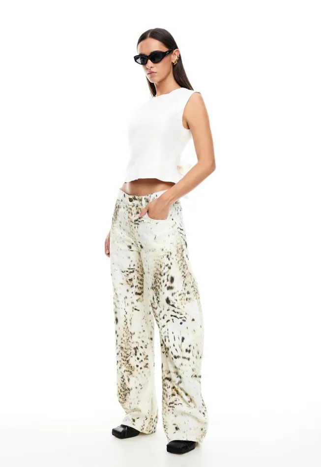 Pants Women Lioness Fashion HORSESHOE JEAN Snow Leopard