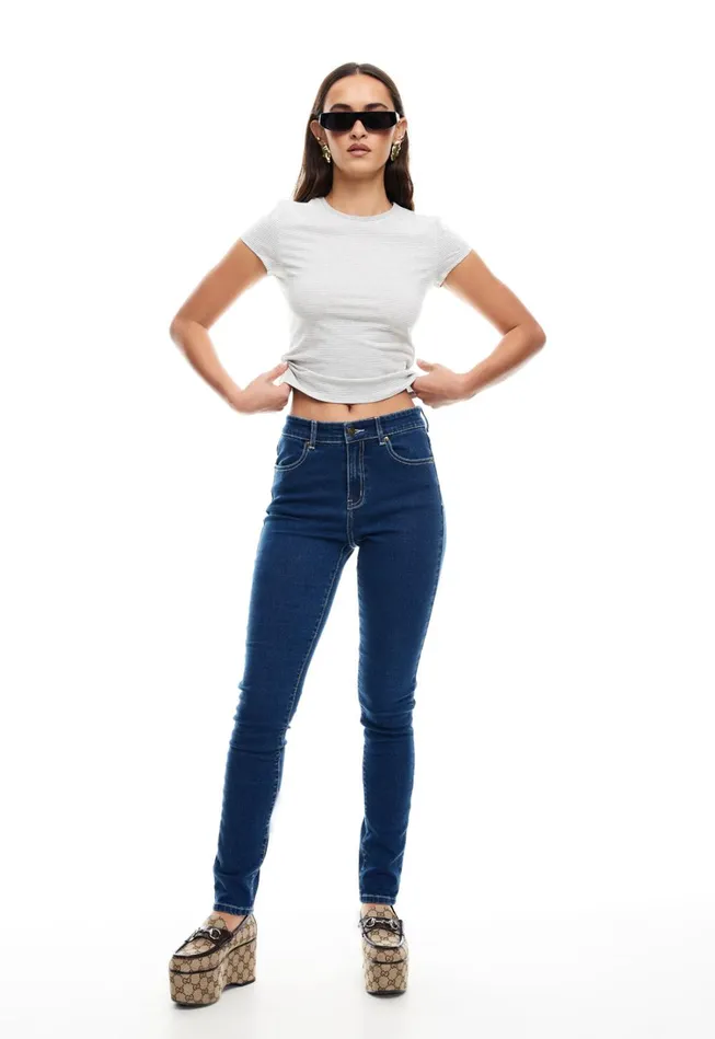 Pants Women Lioness Fashion IN BLOOM SKINNY JEAN Blue Denim Pants Women Lioness Fashion IN BLOOM SKINNY JEAN Blue Denim