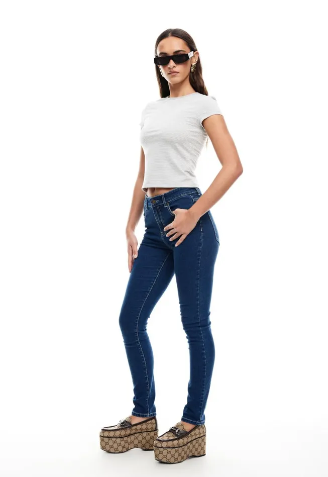 Pants Women Lioness Fashion IN BLOOM SKINNY JEAN Blue Denim Pants Women Lioness Fashion IN BLOOM SKINNY JEAN Blue Denim