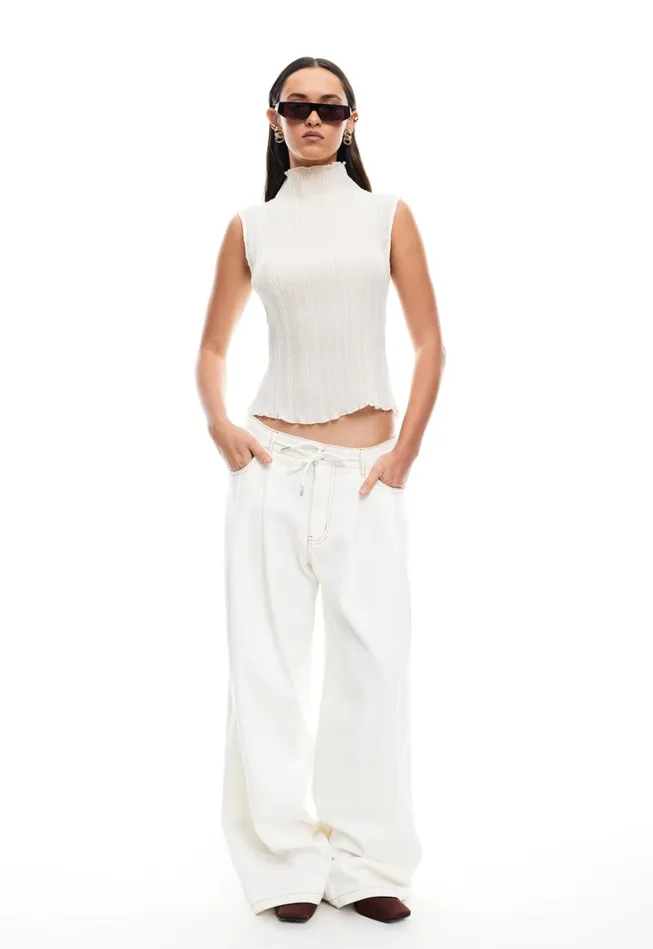 Pants Women Lioness Fashion SLOUCHED TIE UP JEAN Porcelain