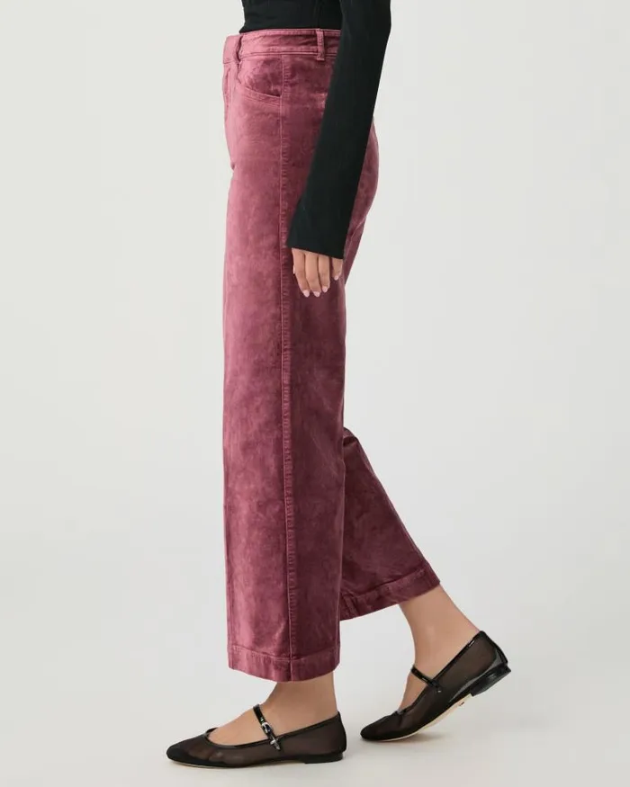 Pants Women PAIGE Anessa Trouser Wide Leg Pant 8211 Rose Tea Velvet Pants Women PAIGE Anessa Trouser Wide Leg Pant 8211 Rose Tea Velvet