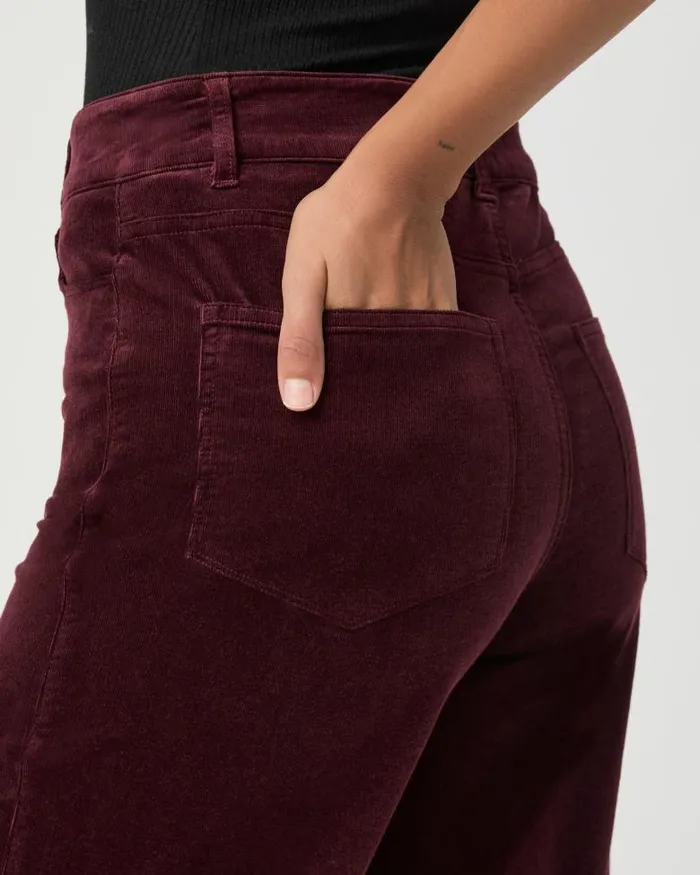Pants Women PAIGE Anessa Wide Leg Pant 8211 Dark Oxblood Corduroy Pants Women PAIGE Anessa Wide Leg Pant 8211 Dark Oxblood Corduroy