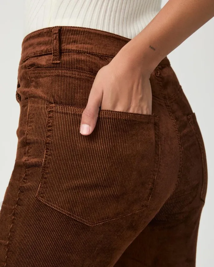 Pants Women PAIGE Charlie Flare Pant 8211 Maple Brown Corduroy Pants Women PAIGE Charlie Flare Pant 8211 Maple Brown Corduroy