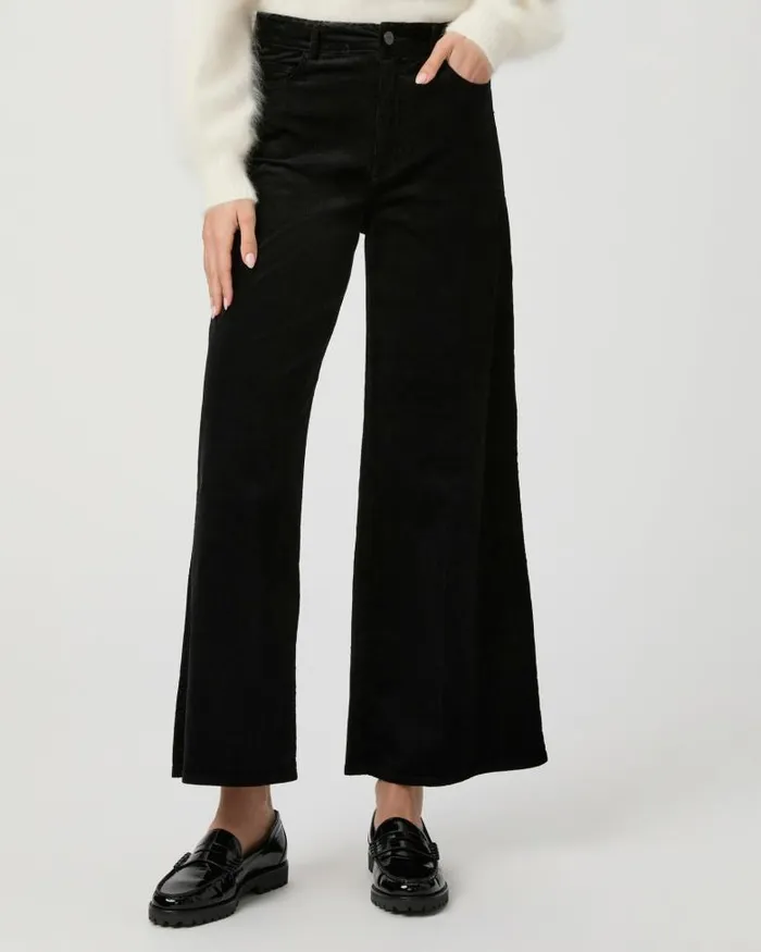 Pants Women PAIGE Harper Ankle Wide Leg Pant 8211 Black Velvet Corduroy Pants Women PAIGE Harper Ankle Wide Leg Pant 8211 Black Velvet Corduroy