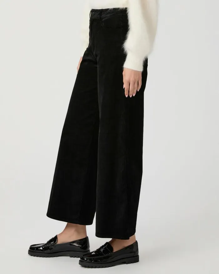 Pants Women PAIGE Harper Ankle Wide Leg Pant 8211 Black Velvet Corduroy Pants Women PAIGE Harper Ankle Wide Leg Pant 8211 Black Velvet Corduroy