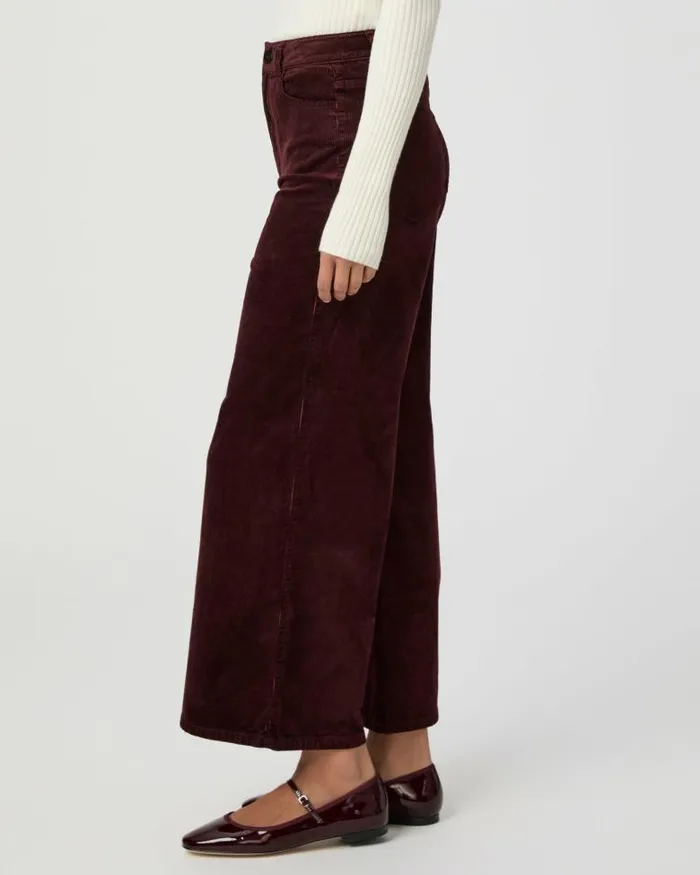 Pants Women PAIGE Harper Ankle Wide Leg Pant 8211 Dark Oxblood Corduroy Pants Women PAIGE Harper Ankle Wide Leg Pant 8211 Dark Oxblood Corduroy