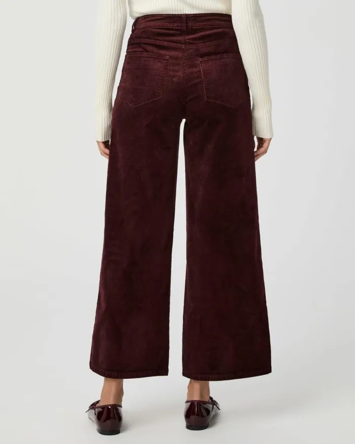 Pants Women PAIGE Harper Ankle Wide Leg Pant 8211 Dark Oxblood Corduroy Pants Women PAIGE Harper Ankle Wide Leg Pant 8211 Dark Oxblood Corduroy