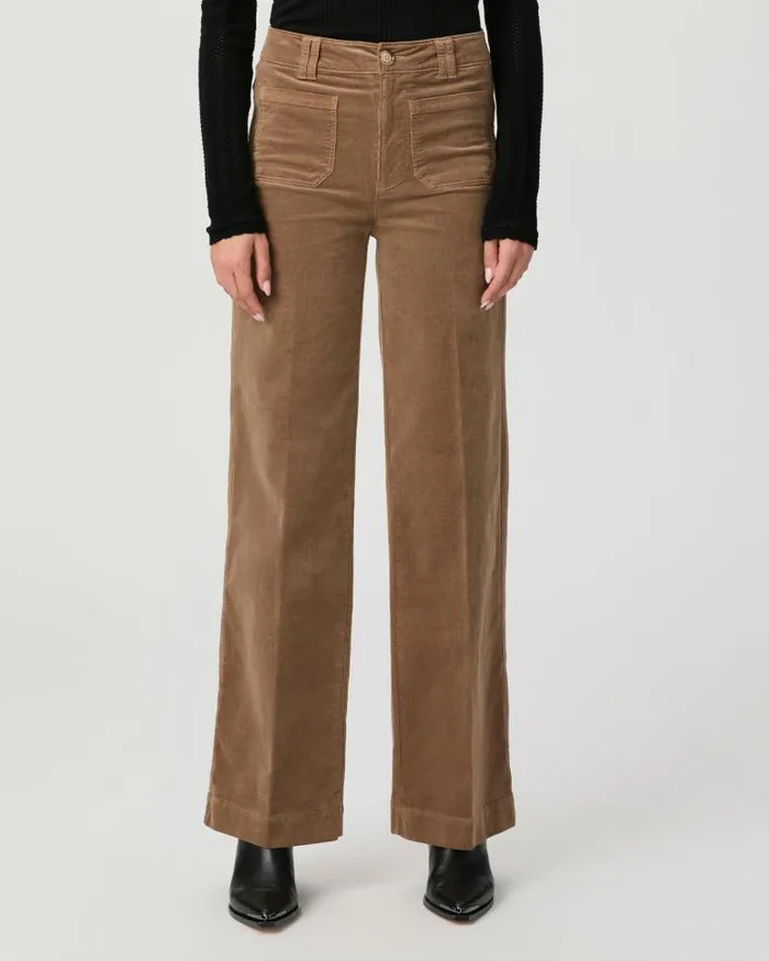 Pants Women PAIGE Sasha 32 Inch Wide Leg Pant 8211 Burnt Sugar Corduory Pants Women PAIGE Sasha 32 Inch Wide Leg Pant 8211 Burnt Sugar Corduory