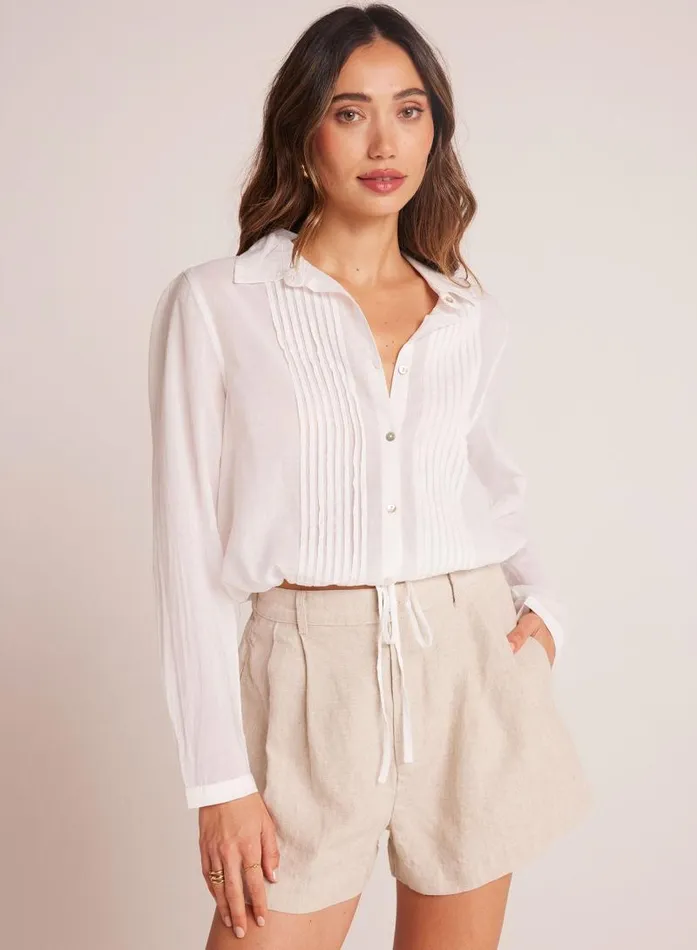Pleat Front Trouser Short 8211 Linen Sand Women Bella Dahl Shorts