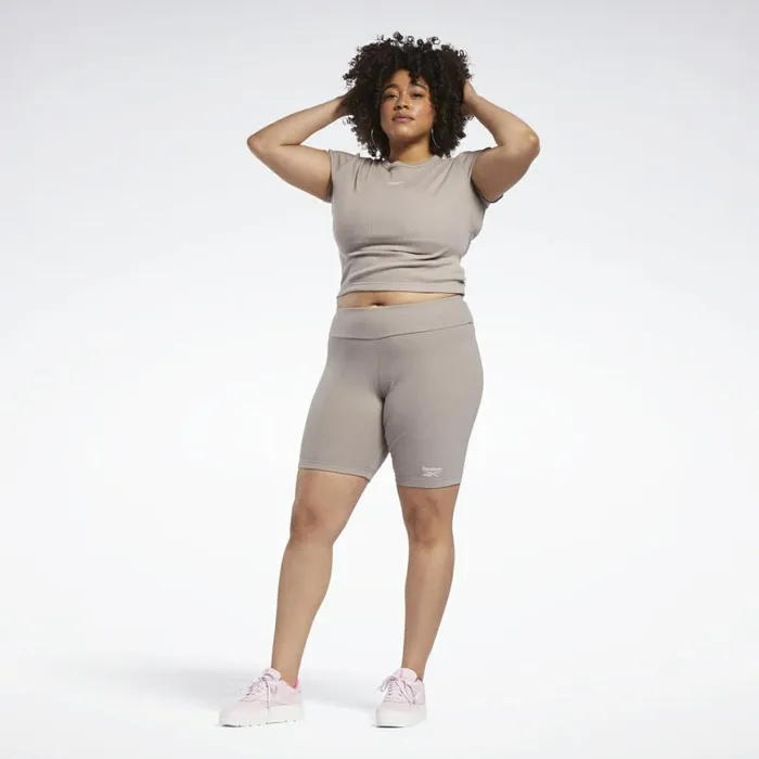 Plus Size 1X4X Womens Reebok Classics Legging Shorts Plus Size Boulder Grey